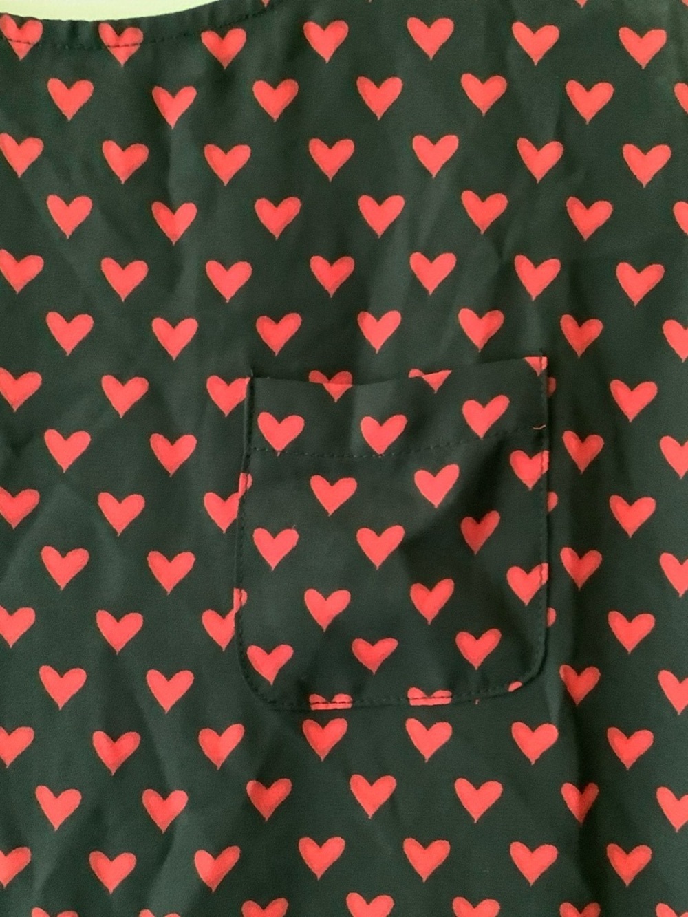 Maison Jules Black Blouse with Pink Heart Print - Picture 3 of 7